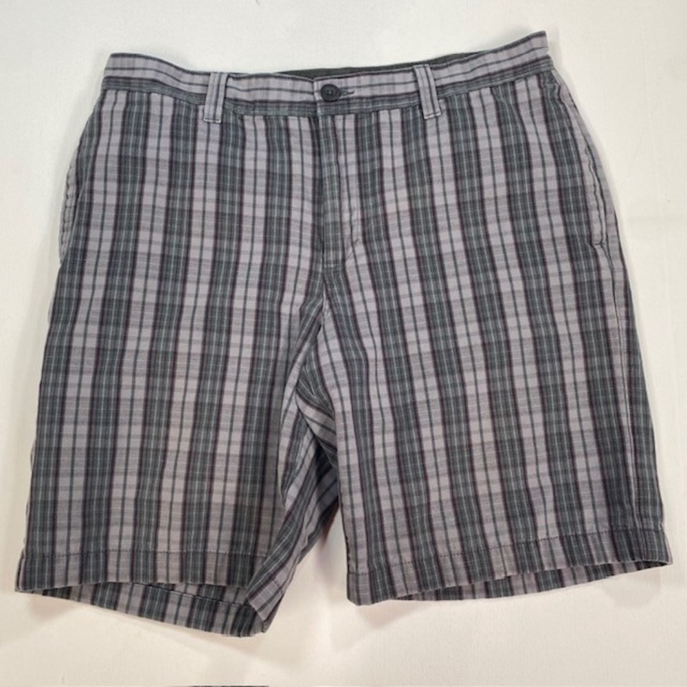 The North Face Mens Gray‎ Plaid Cotton Shorts AU7T Size 36 Regular